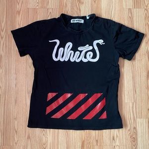 OFF WHITE Virgil Abloh reconstructed T-shirt with snake logo